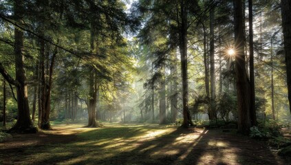 Fototapeta premium Sunlit forest path
