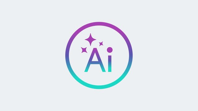 icon ai generate animated. AI assistant icon button. Neumorphic bar. Artificial intelligence and Machine learning technology concept. icon ai generate colorful 4k looping
