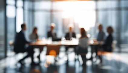 Blurred business meeting