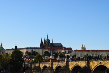 Obraz premium A classic view of the beautiful Prague Castle in the Czech Republic