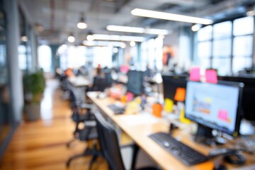 Blurred view of a modern office interior