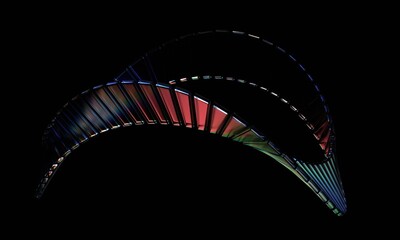 Obraz na płótnie Canvas Abstract dark background, futuristic glass shape, 3d render