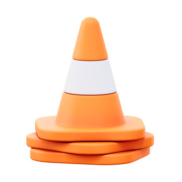 construction cone 3d illustration