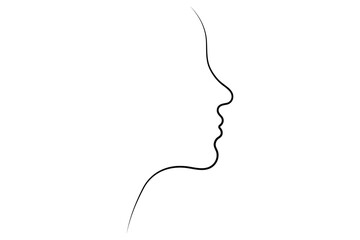 One line drawing of woman face minimalist art simple female portrait continuous line illustration