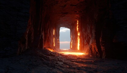 Lava tunnel leading to a skylight