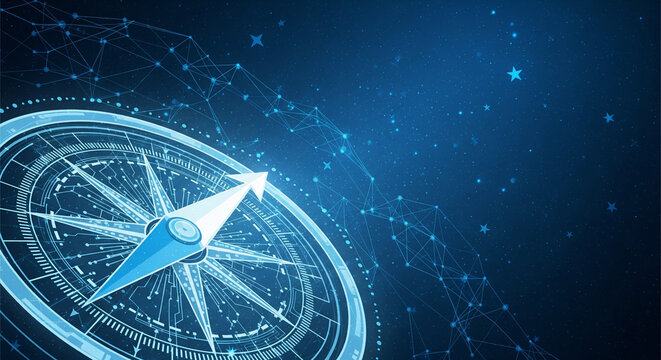 Digital Compass in a Starry Sky