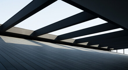 Obraz premium Modern Building with Skylights and Roof