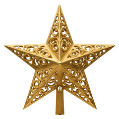 Gold Filigree Star Tree Topper: Christmas Ornament, Holiday Decoration, Festive Star Design