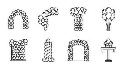 Festive Balloons Design : A captivating selection of decorative balloon arrangements and displays, perfect for adding a touch of joy to any celebration. With various shapes and styles.