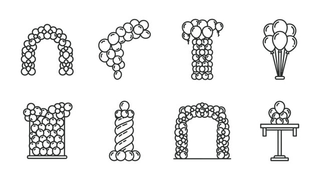 Festive Balloons Design : A captivating selection of decorative balloon arrangements and displays, perfect for adding a touch of joy to any celebration. With various shapes and styles.