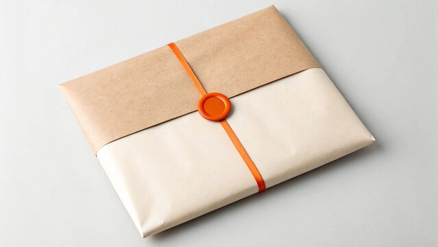 Wrapped Gift Box with String &ndash; Paper, Package, Present, Craft, Decoration, Holiday, Celebration, Brown, Parcel, Surprise, Eco, Recycle, Vintage, Handmade, Birthday, Ribbon, Design, Style