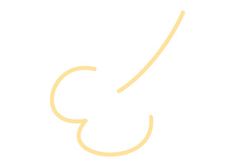 黄色いやわらかい線のため息マーク漫画素材