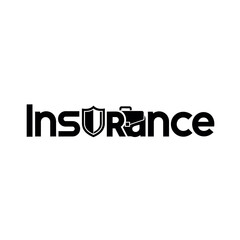 Vector illustration of insurance logo with shield and briefcase