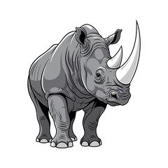 rhino isolated on white background