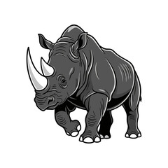 Fototapeta premium rhino on white background
