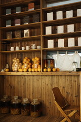 Retro and exquisitely decorated coffee shop seats, interior and dining area