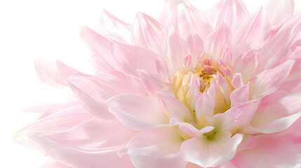 Obraz premium A vibrant light pink dahlia in full bloom, showcasing natural beauty with soft backlighting.