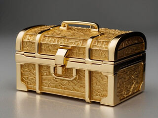 Luxurious golden treasure chest