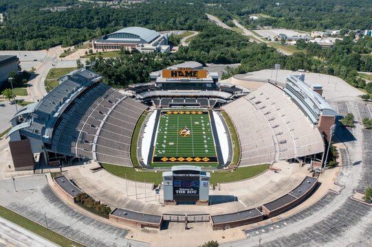 Drone Shot of Faurot Field at University of Missouri in Columbia
