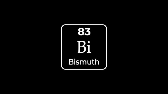 83 Number bismuth icon animation on black background 4k video.