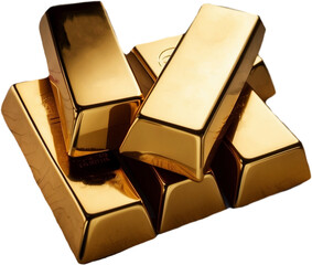 gold bars on isolated, stacks of gold bars
