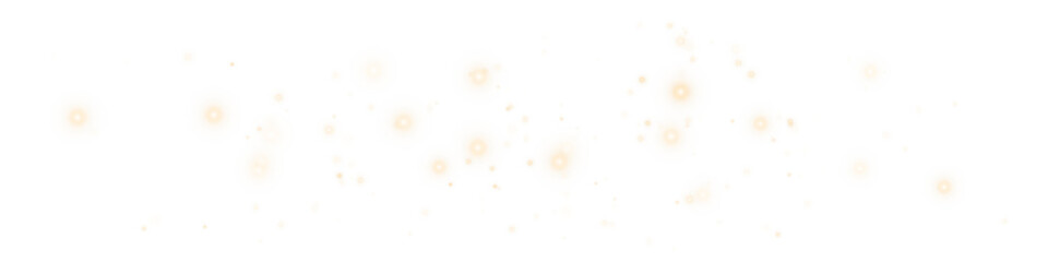 Magical Yellow Light Dust Particles Effect on Transparent Background