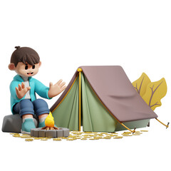 Man at Summer Camp 3D character