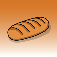 white bread flat design illustration