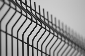 3d metal mesh on grey background