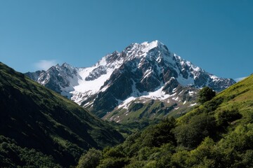 Pyrenees Snow-Capped Peaks Over Lush Green Alpine Valleys

