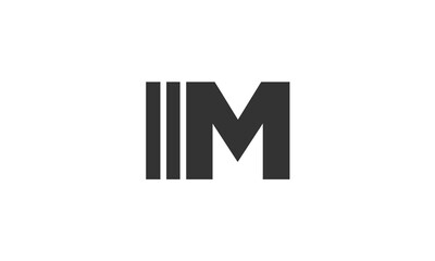 IIM logo design template with strong and modern bold text. Initial based vector logotype featuring simple and minimal typography. Trendy company identity.