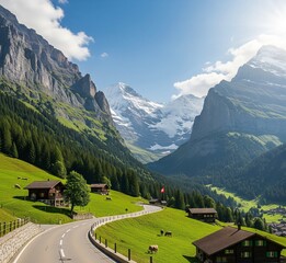 Fototapeta premium swiss alps landscape