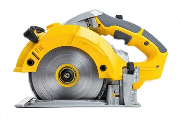 Yellow electric circular saw