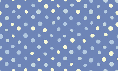 Charming pastel blue background adorned with scattered, handdrawn dots in varying shades of blue and cream.