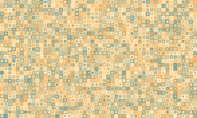 Abstract geometric pattern featuring a mosaic of tiny squares in muted beige and teal tones.  Ideal for backgrounds, website design, or textile prints.