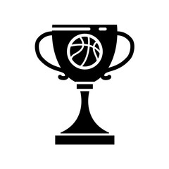 Basketball trophy, championship, win vector icon