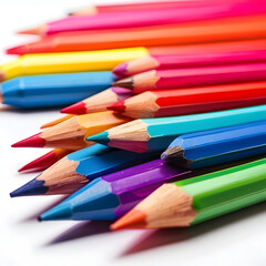Fototapeta premium Vibrant Colored Pencils: A Rainbow of Creativity for Art & Design