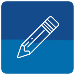 Creative pencil icon rendered in a clean line art style. A vector graphic symbol for education, drawing, or editing tasks on a website or app