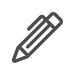 Fototapeta premium Simple pencil line icon with a pocket clip, isolated on a white background. Modern and minimalist design for creative or educational concepts