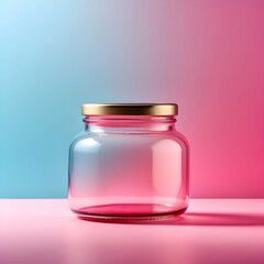 Pink Glass Jar with Gold Lid: Minimalist Product Photography
