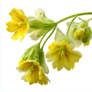 fresh cowslip creeper flowers on white background