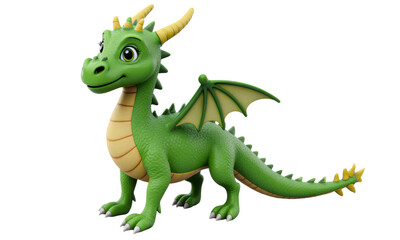Fototapeta premium Cute 3D Green Dragon