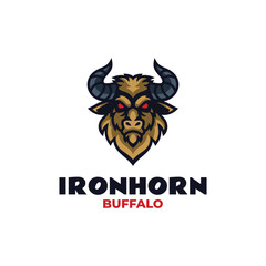 Mascot Buffalo Logo Design