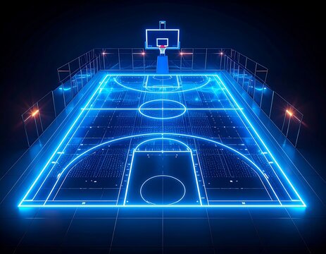 Futuristic basketball court - Powered by Adobe