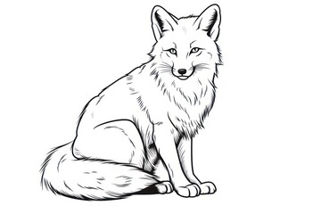 Obraz premium Fox sketch drawing animal.