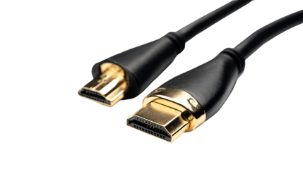 High-quality HDMI cable, black, gold connectors,  stereo,  display