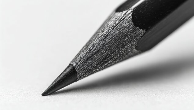 Close-up of a sharpened pencil point