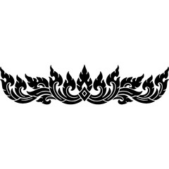 vector floral ornament, Thai design, ลายกนก แบบแนวนอน