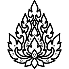 tribal tattoo design, kanok, ลายกนกเปลวมินิมอล