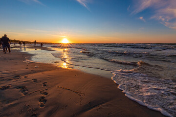 Sonnenuntergan am Zingster Strand.